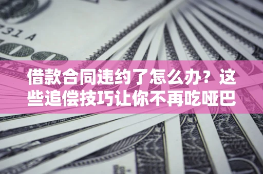武汉借款合同违约了怎么办？这些追偿技巧让你不再吃哑巴亏