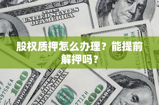 武汉股权质押怎么办理？能提前解押吗？